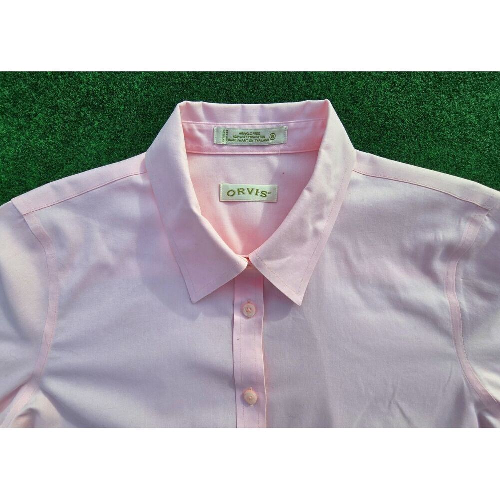 ORVIS Women's Size 8 Wrinkle Free Pink Long Sleeve Button Up Cotton Shirt - Picture 4 of 8